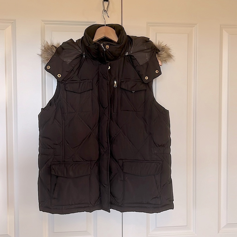 Land’s End down puffer vest US L with removable hood